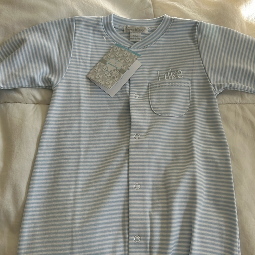 Kissy Kissy Simple Stripes Convertible Gown Blue